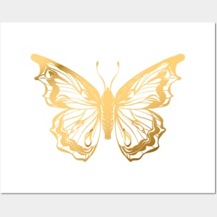 Gold Butterfly Posters and Art